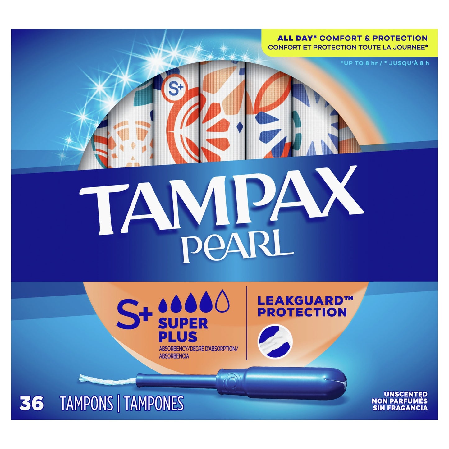 Tampax Pearl Tampons with LeakGuard Braid, Super Plus Absorbency, 36 Count