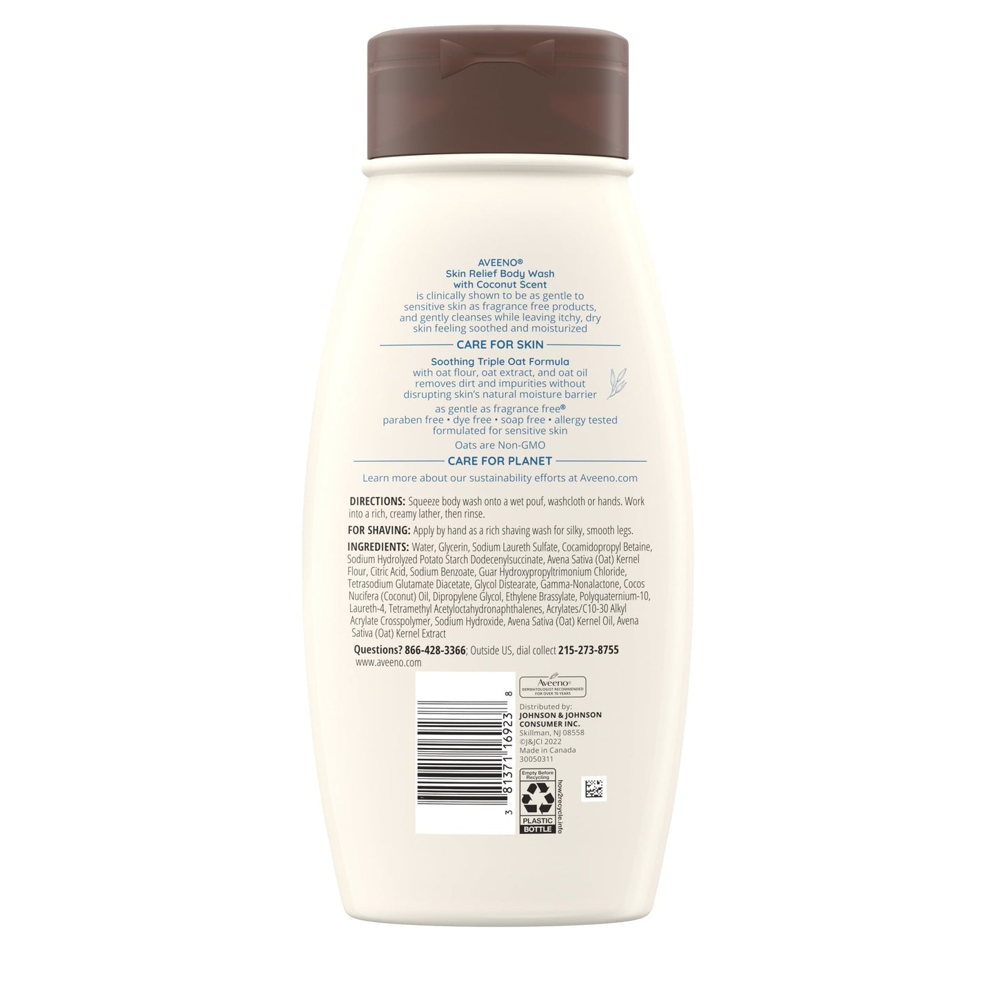 Aveeno Skin Relief Oat Body Wash with Coconut Scent, 18 fl. oz