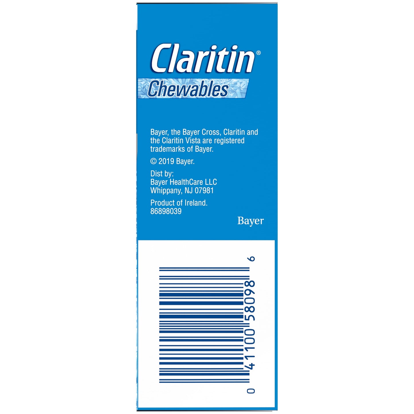 Claritin 24 Hour Non-Drowsy Allergy Medicine, Antihistamine Cool Mint Chewable Tablet, 24 Ct