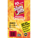 Slim Jim Original 'N Cheese Smoked Meat Snacks, 0.9 oz, 10 Count Box