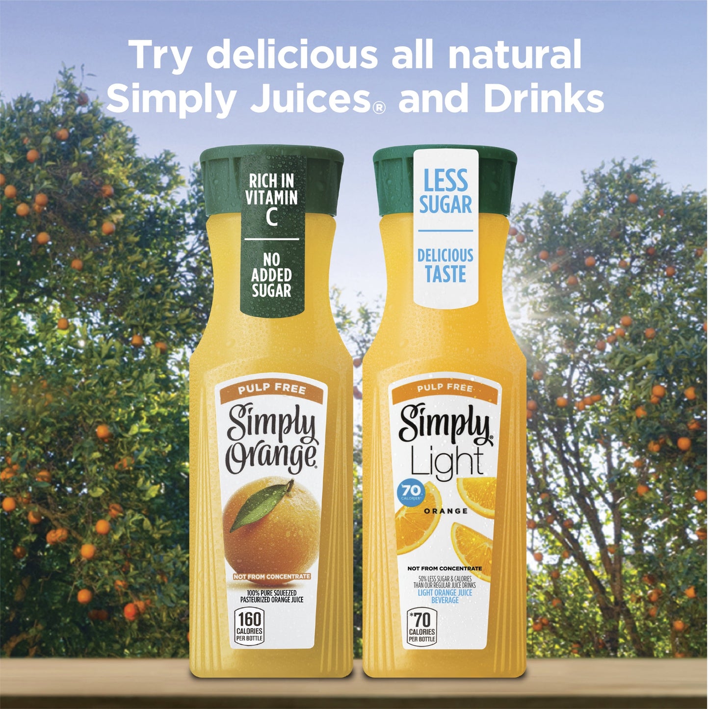 Simply Non GMO Vitamin C No Pulp Orange Juice, 11.5 fl oz Bottle
