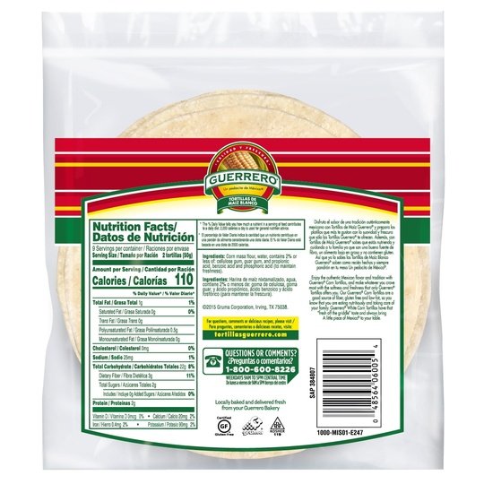 Guerrero White Corn Tortillas, 18 Count Bag