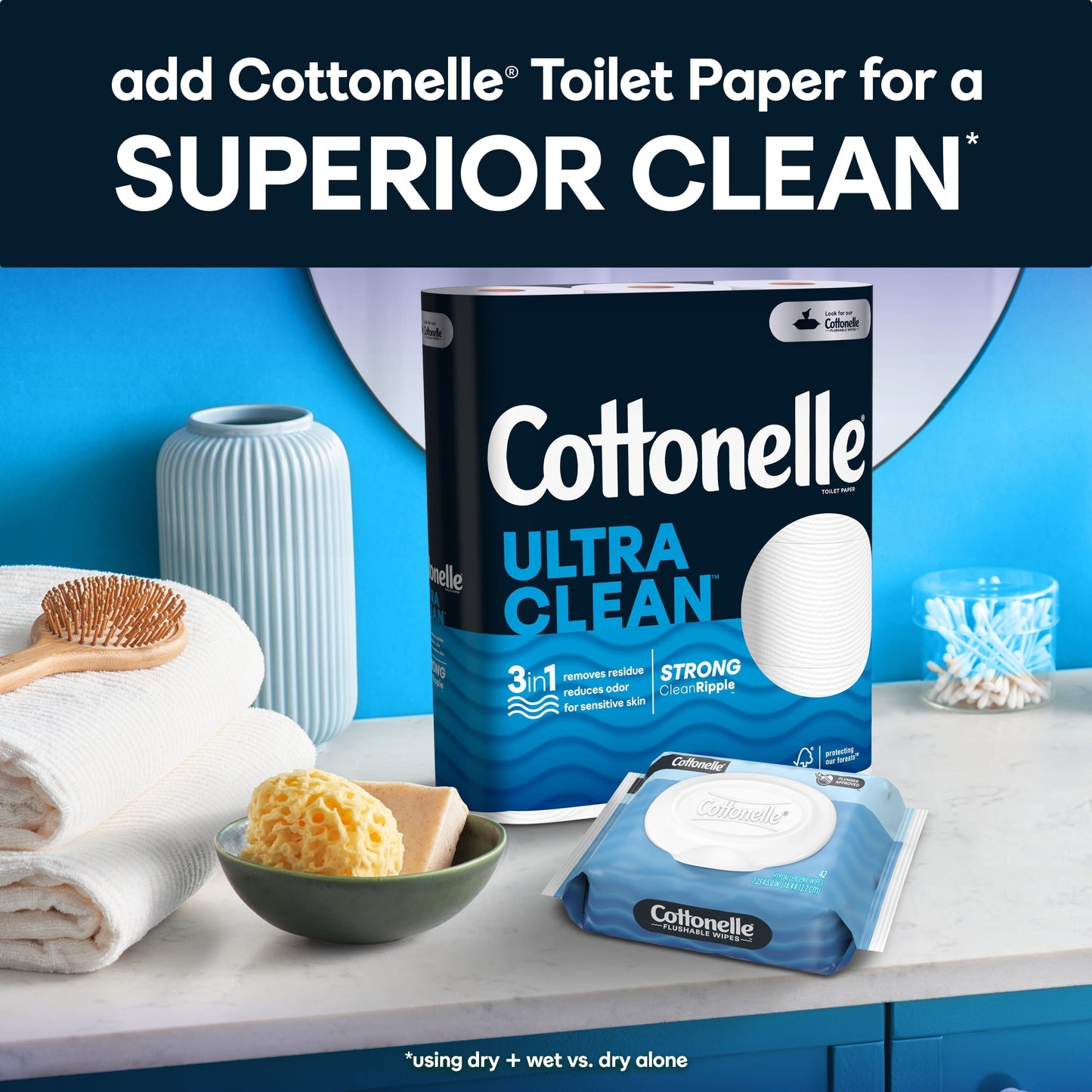 Cottonelle Ultra Fresh XL Flushable Wipes, 1 Flip-Top Pack, 60 Wipes Per Pack (60 Total)