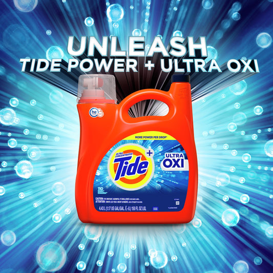 Tide Ultra Oxi Liquid Laundry Detergent, 94 Loads, 146 fl oz