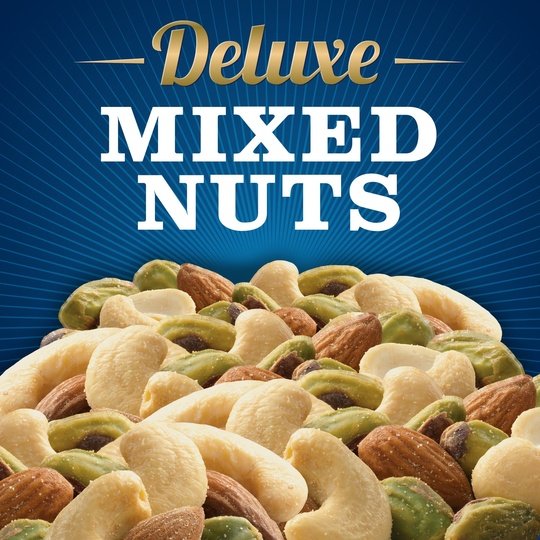 Planters Deluxe Pistachio Nut Mix with Pistachios, Almonds & Cashews, 14.5 oz Canister