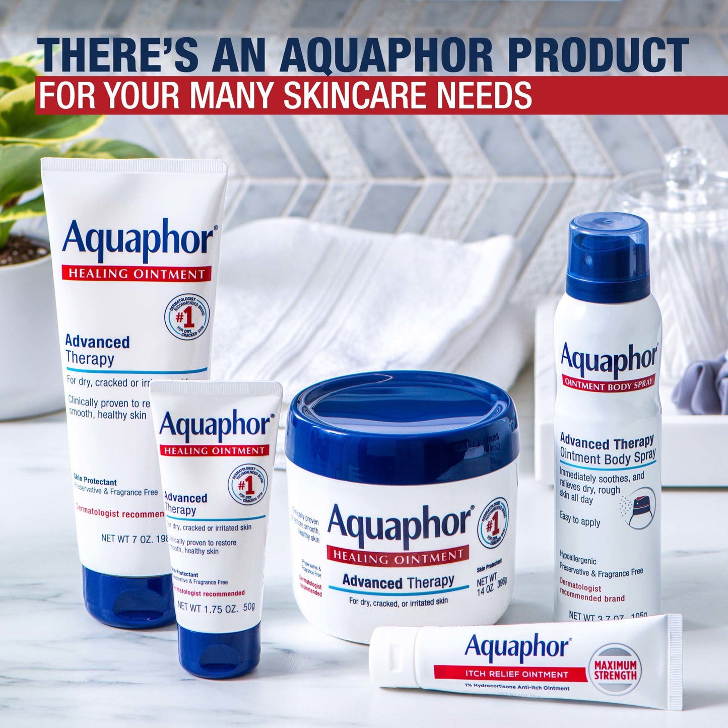 Aquaphor Healing Ointment Advanced Therapy Skin Protectant, 14 Oz Jar