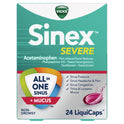 Vicks Sinex Severe LiquiCaps, Non-Drowsy Mucus +Sinus Relief, Over-the-Counter Medicine, 24 Ct