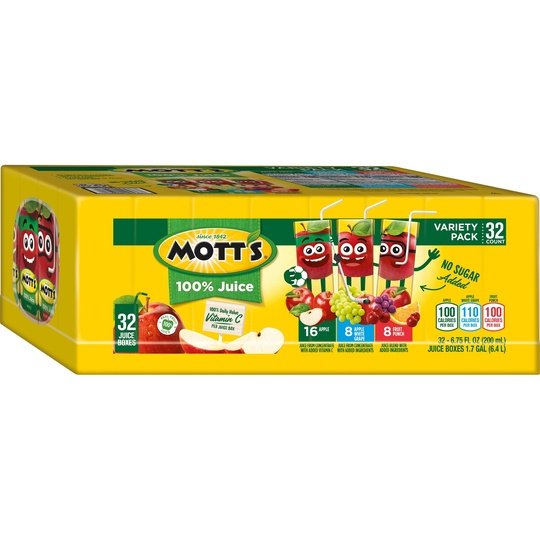 Mott's Juice Variety Pack, 6.75 fl oz Drink Boxes, 32 Pack