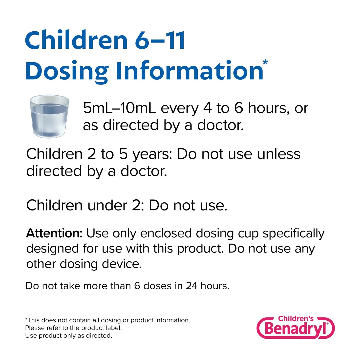 Children's Benadryl Dye-Free Allergy Liquid, Bubble Gum, 8 fl. oz