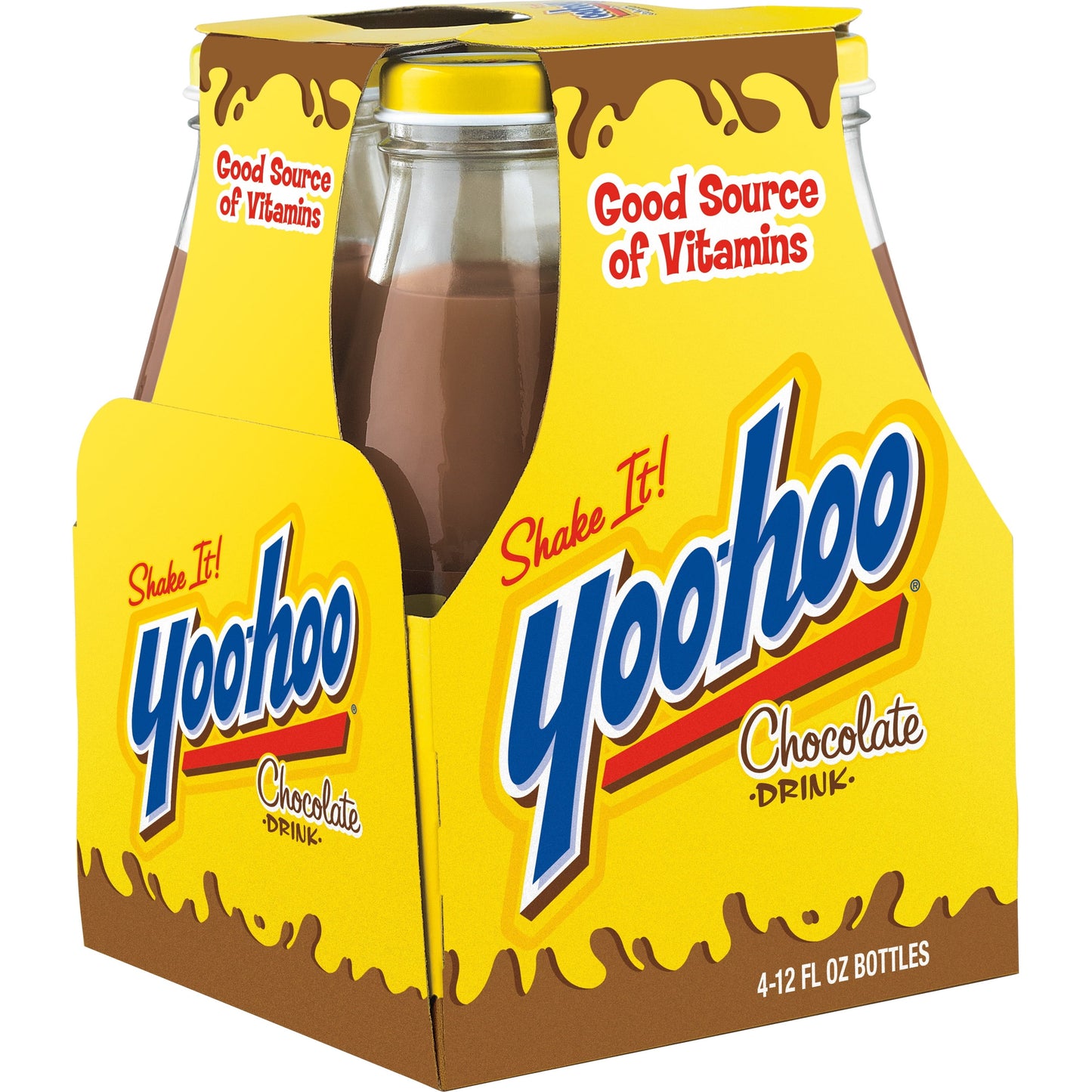 Yoo-hoo Chocolate Drink, 12 fl oz glass bottles, 4 pack
