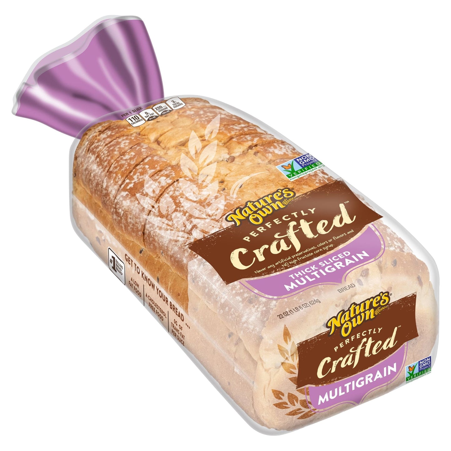 Nature's Own Perfectly Crafted Multigrain Bread, Thick-Sliced Loaf, 22 oz