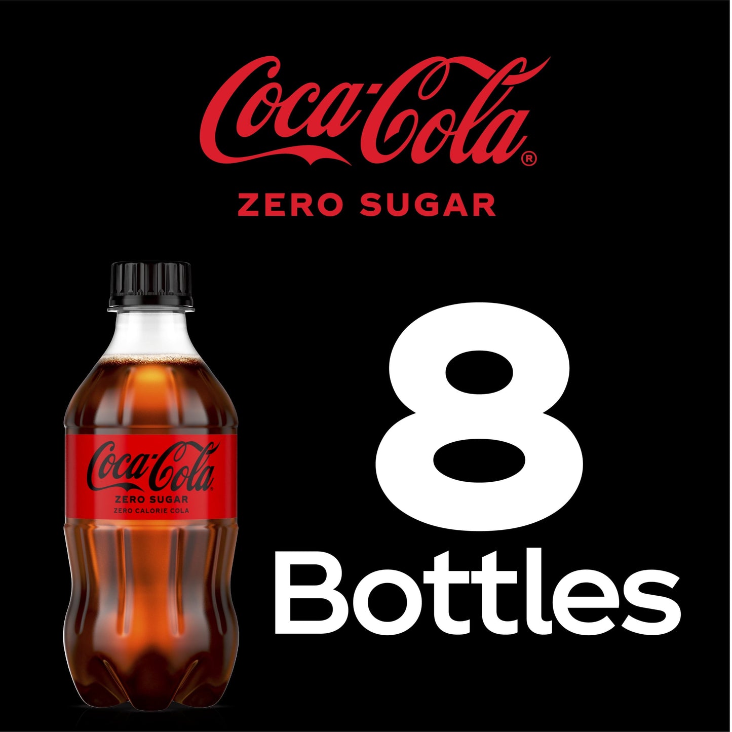 Coca-Cola Zero Sugar Soda Pop, 12 fl oz, 8 Pack Bottles