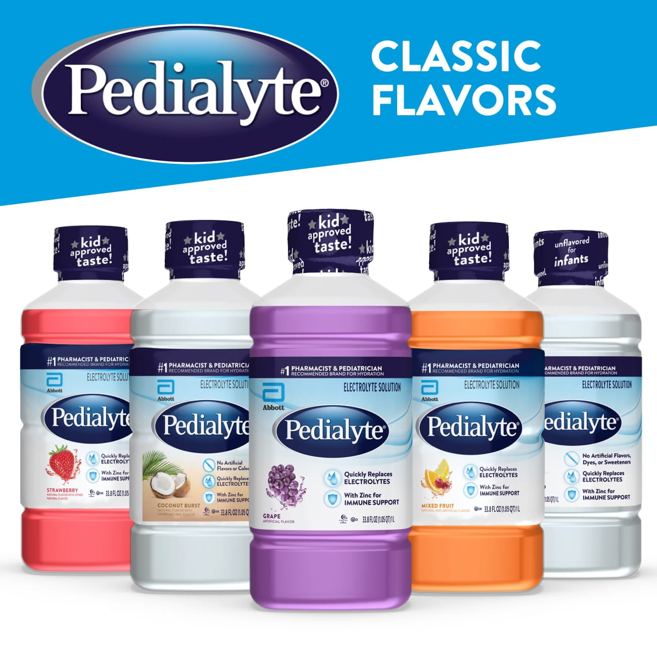 Pedialyte Electrolyte Solution, Strawberry, Hydration Drink, 1 Liter