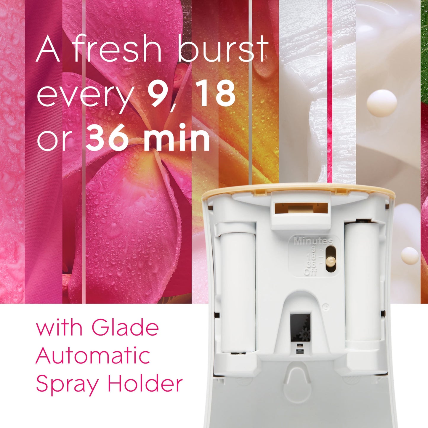 Glade Automatic Spray Refill 2 CT, Exotic Tropical Blossoms, 12.4 OZ. Total, Air Freshener Infused with Essential Oils