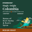 Starbucks Colombia Ground Coffee, Medium Roast, 12 oz