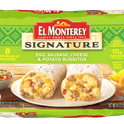 El Monterey Signature Egg, Sausage, Cheese & Potato Burritos, 8 Count, 36 oz (Frozen)