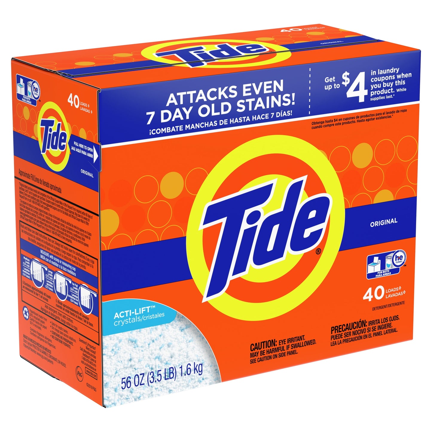 Tide Original Scent, 40 Loads Powder Laundry Detergent, 56 oz