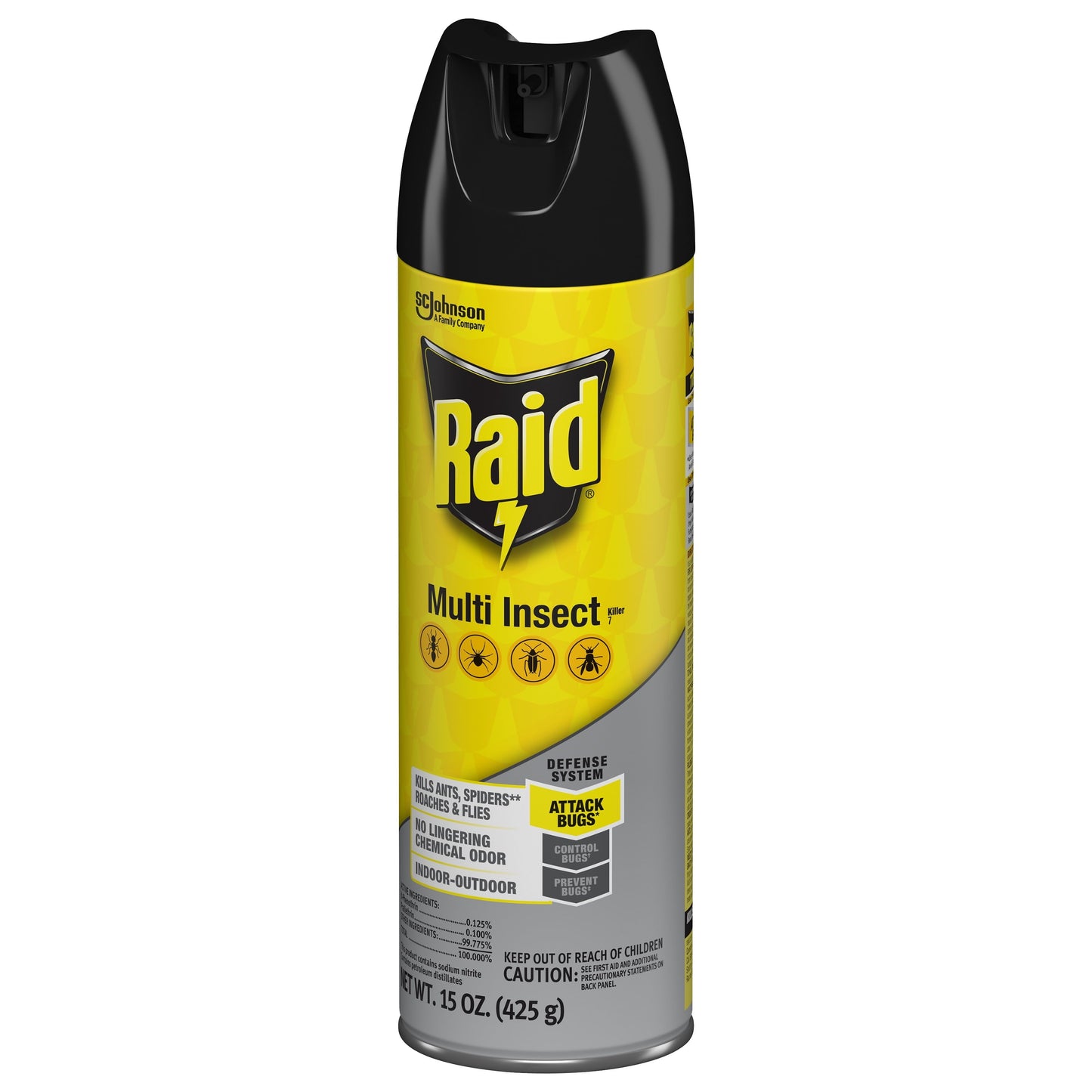 Raid Defense System Indoor and Outdoor Multi Insect Killer Spray, 15 oz