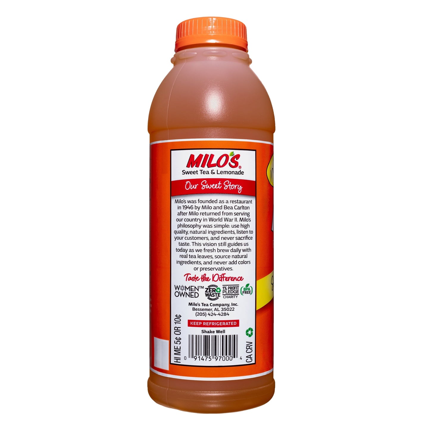 Milo’s Sweet Tea and Lemonade, 100% Natural, 20 Fl. Oz. Bottle