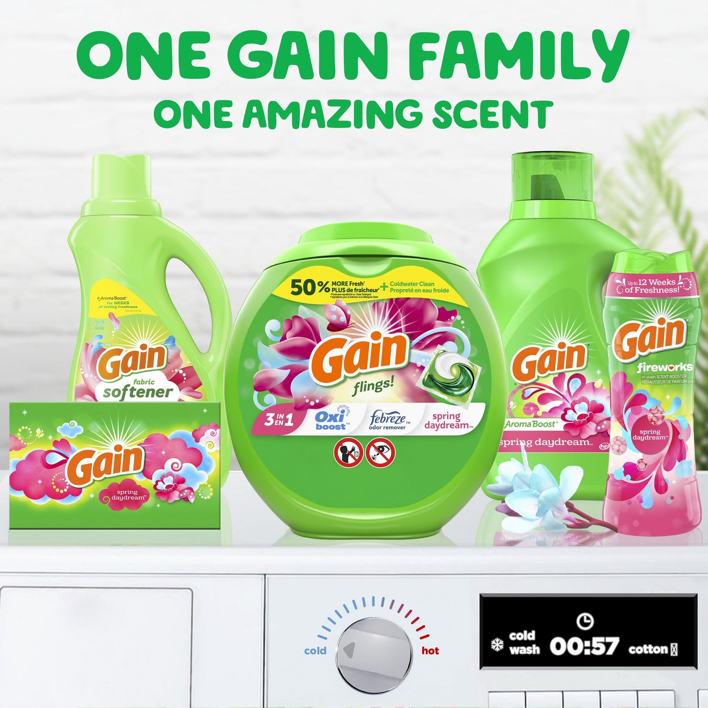 Gain Flings Laundry Detergent Soap Pacs, 112 Ct, Spring Daydream