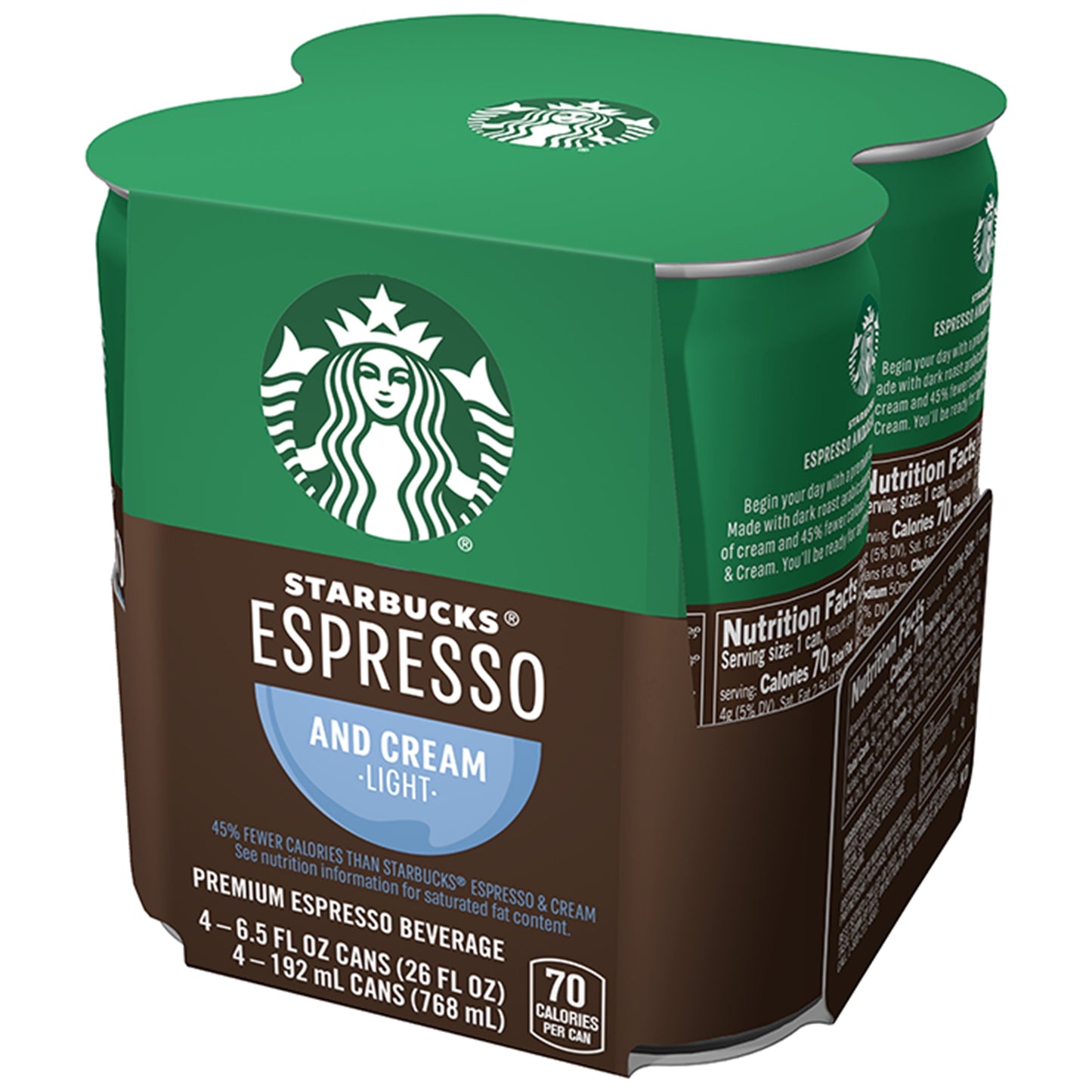 Starbucks Doubleshot Espresso & Cream Light, 6.5 Fl. oz., 4 Count