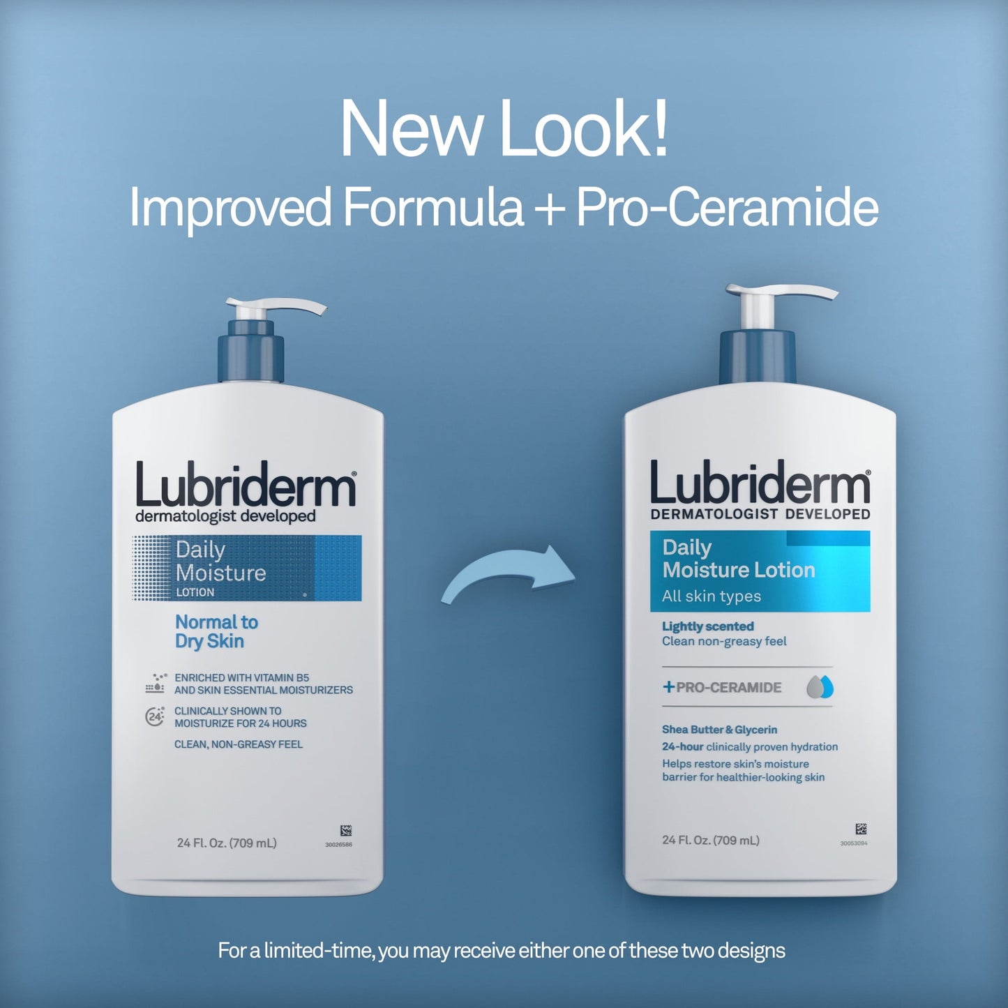 Lubriderm Daily Moisture Body Lotion + Pro-Ceramide, 24 fl, oz