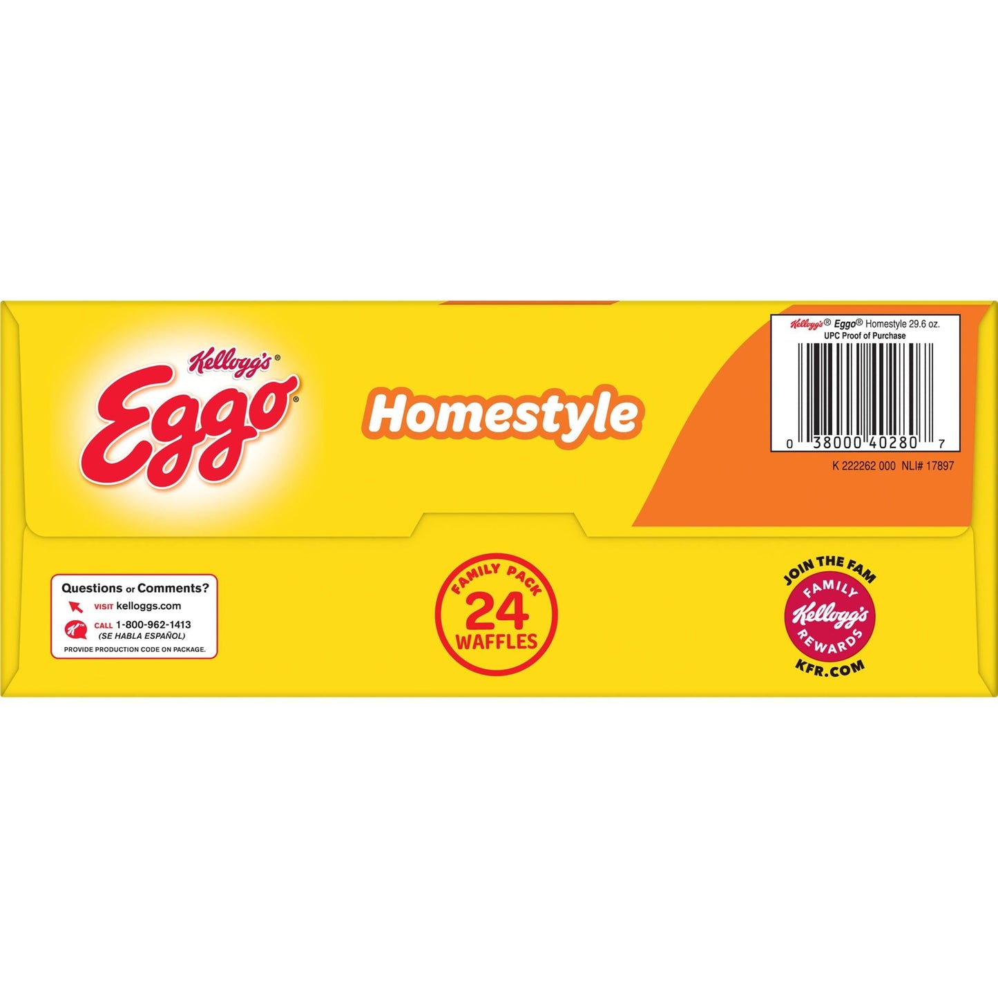 Eggo Homestyle Waffles, 29.6 oz, 24 Count (Frozen)