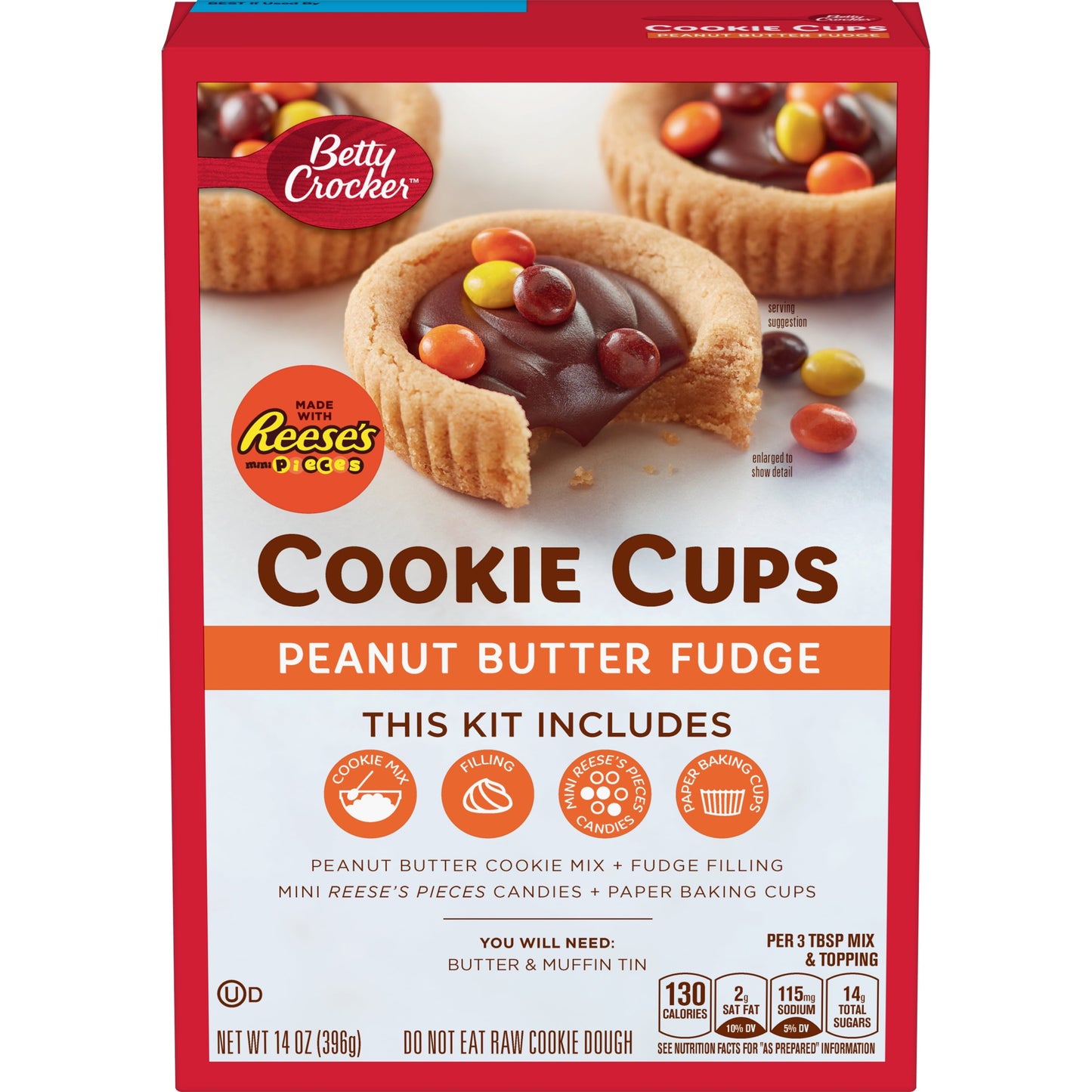 Betty Crocker Peanut Butter Fudge Cookie Cups, 14 oz