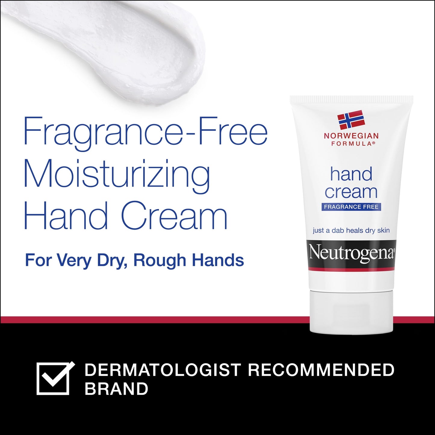 Neutrogena Norwegian Formula Dry Hand and Body Cream, Fragrance-Free Lotion, 2 oz