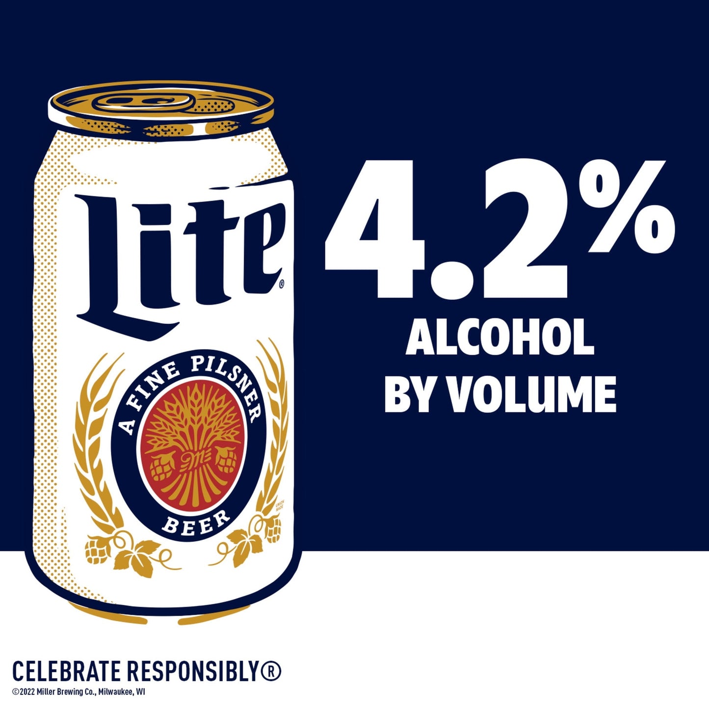 Miller Lite Lager Beer, 24 Pack, 12 fl oz Cans, 4.2% ABV