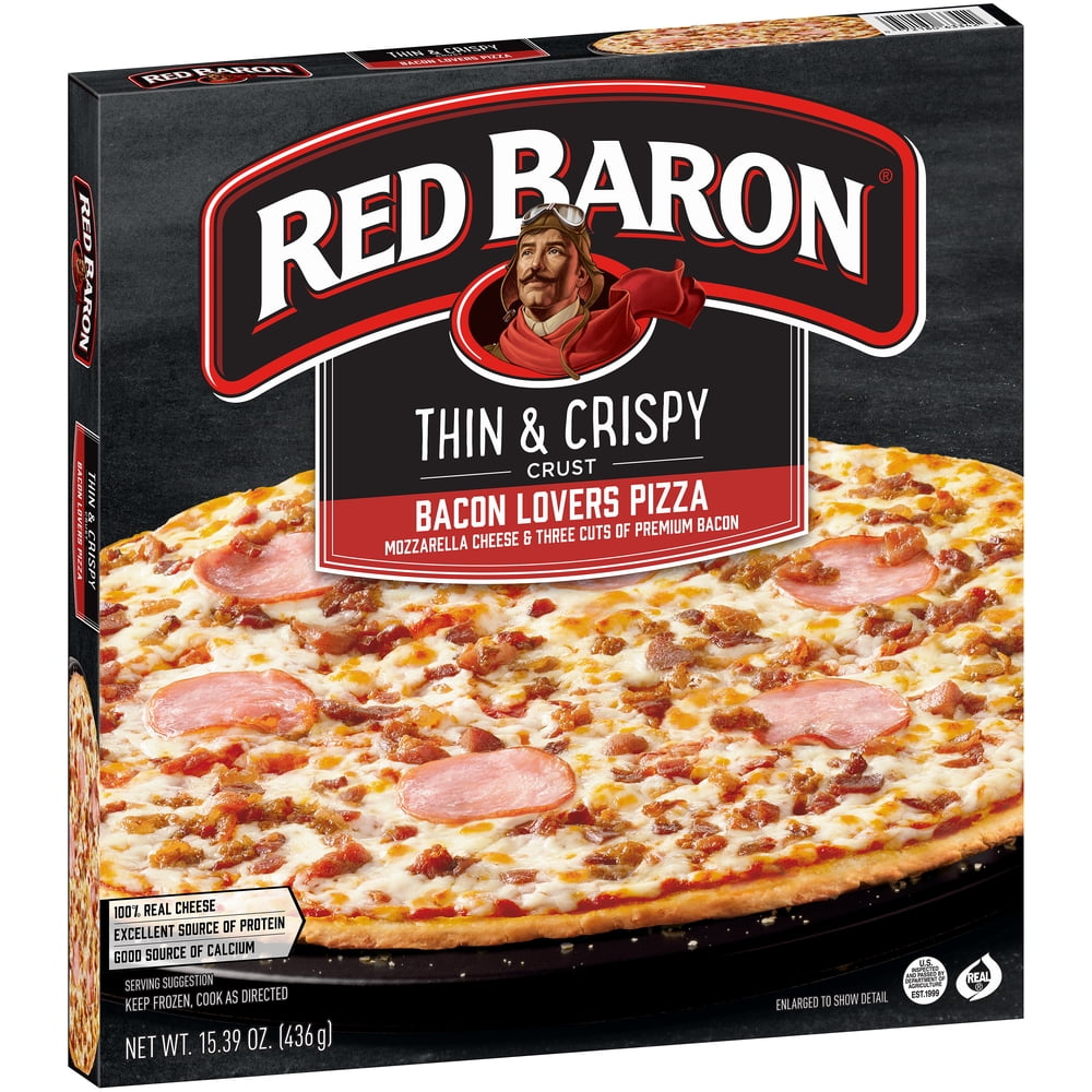 Red Baron Pizza, Thin & Crispy Bacon Lovers, 15.39 oz (Frozen)