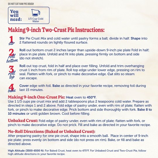 Betty Crocker Pie Crust Mix, Makes Two 9-inch Crusts, 11 oz.