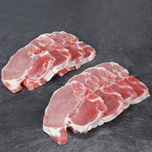 Pork Center Cut Loin Chops Thin Bone-In Family Pack, 2.37 - 3.9 lb Tray