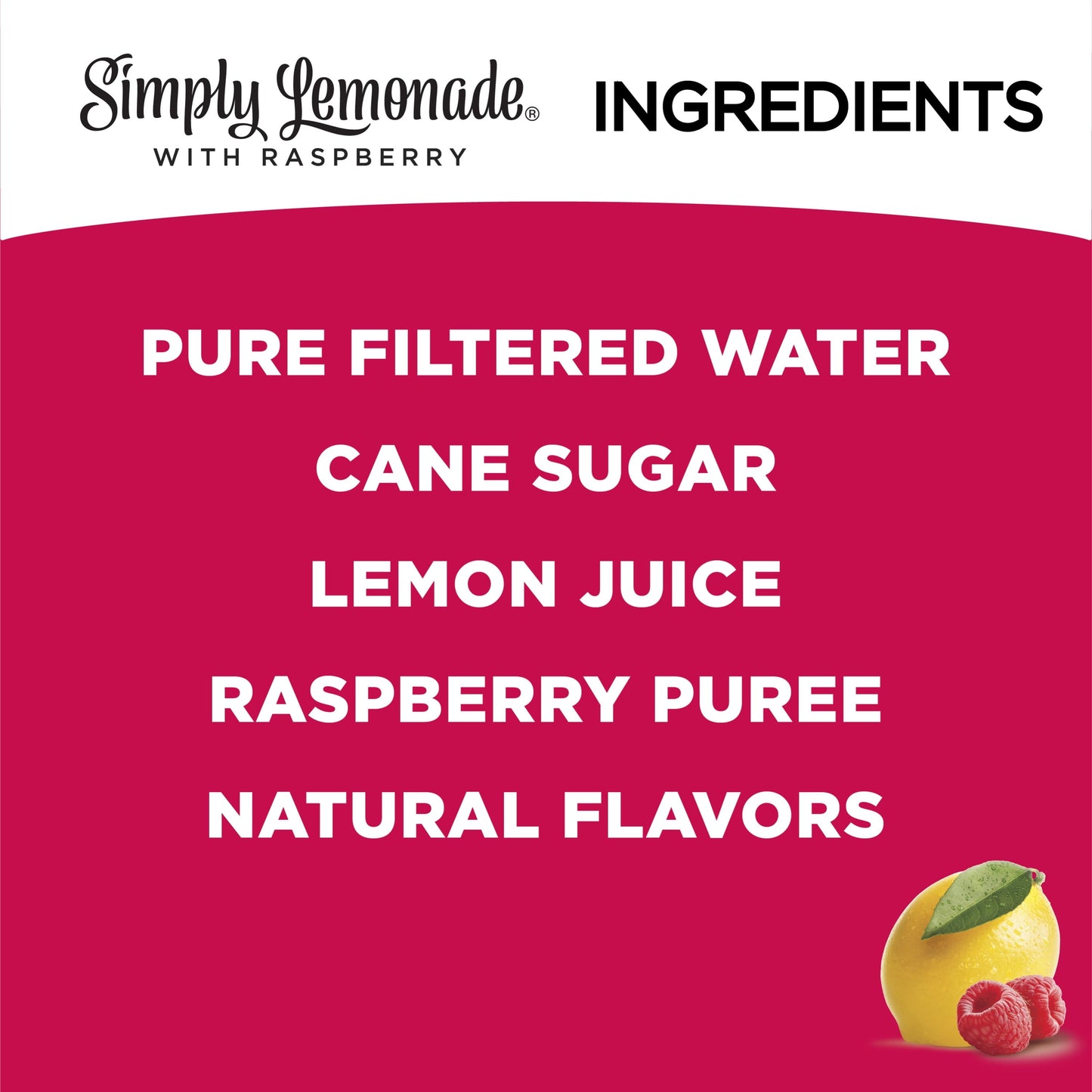 Simply Lemonade Non GMO All Natural Raspberry Lemonade Juice, 11 fl oz Bottle