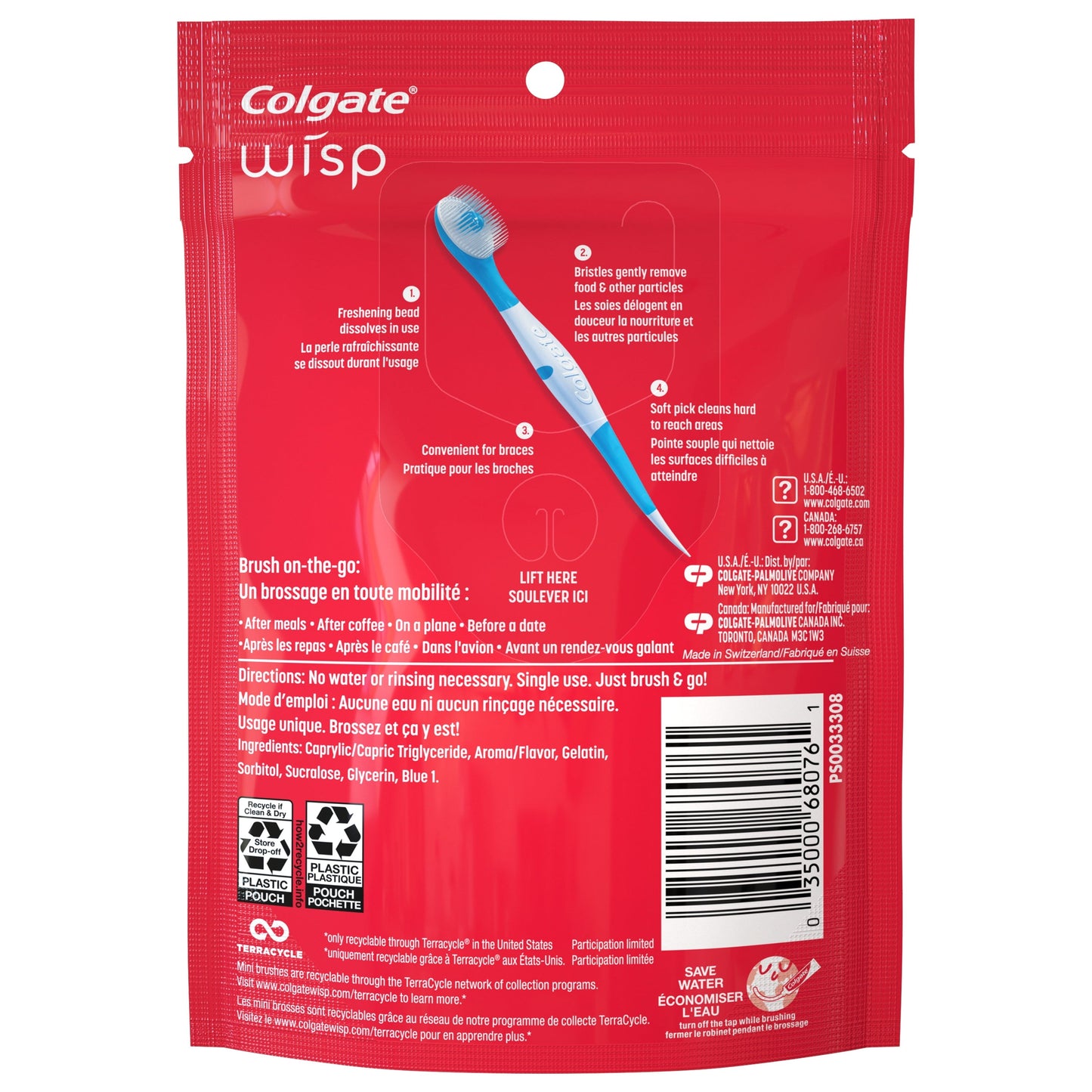 Colgate Max Fresh Wisp Disposable Mini Toothbrush, Peppermint, 24 Count