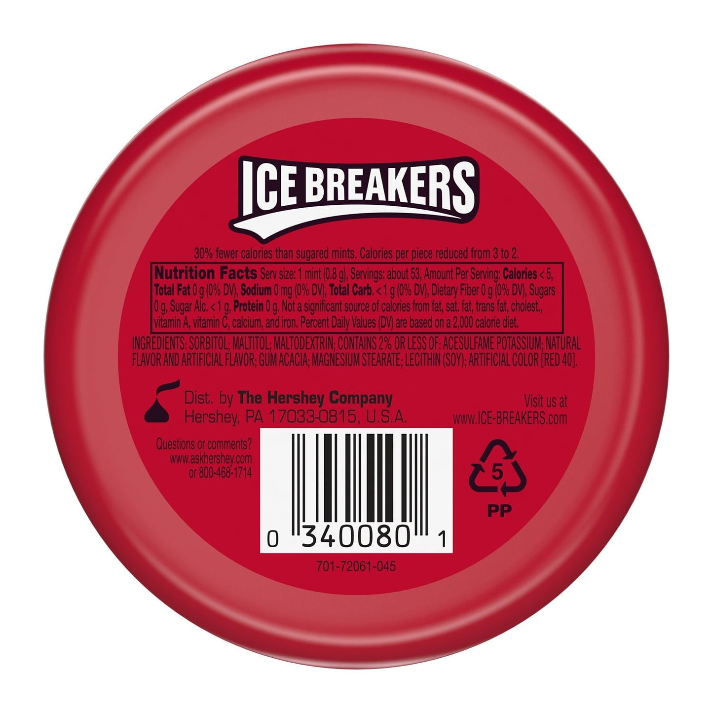 Ice Breakers Cinnamon Sugar Free Mints, Tin 1.5 oz