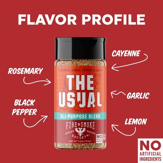 Fire & Smoke Society The Usual All-Purpose Seasoning Spice Blend, 5.6 Ounce