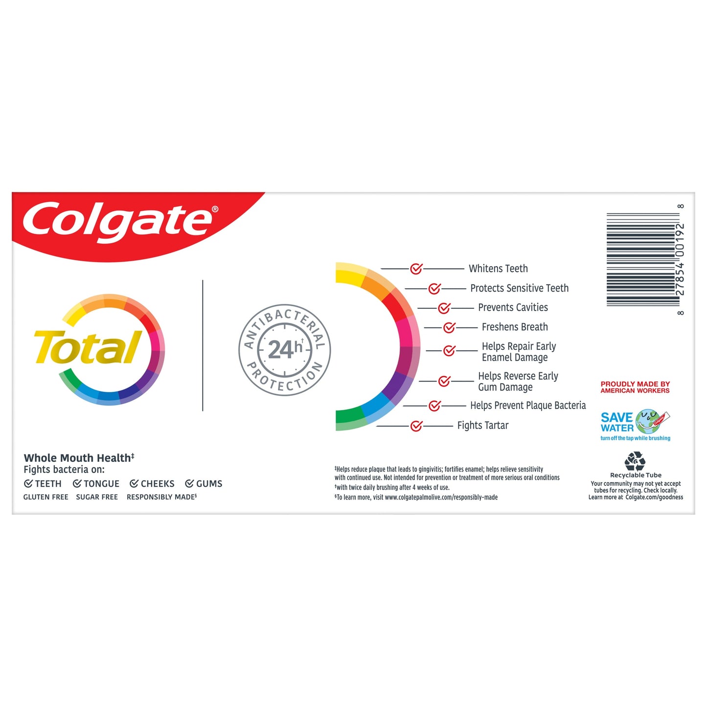 Colgate Total Deep Clean Toothpaste, Whitening Toothpaste, Mint, 2 Pack, 5.1 Oz Tubes