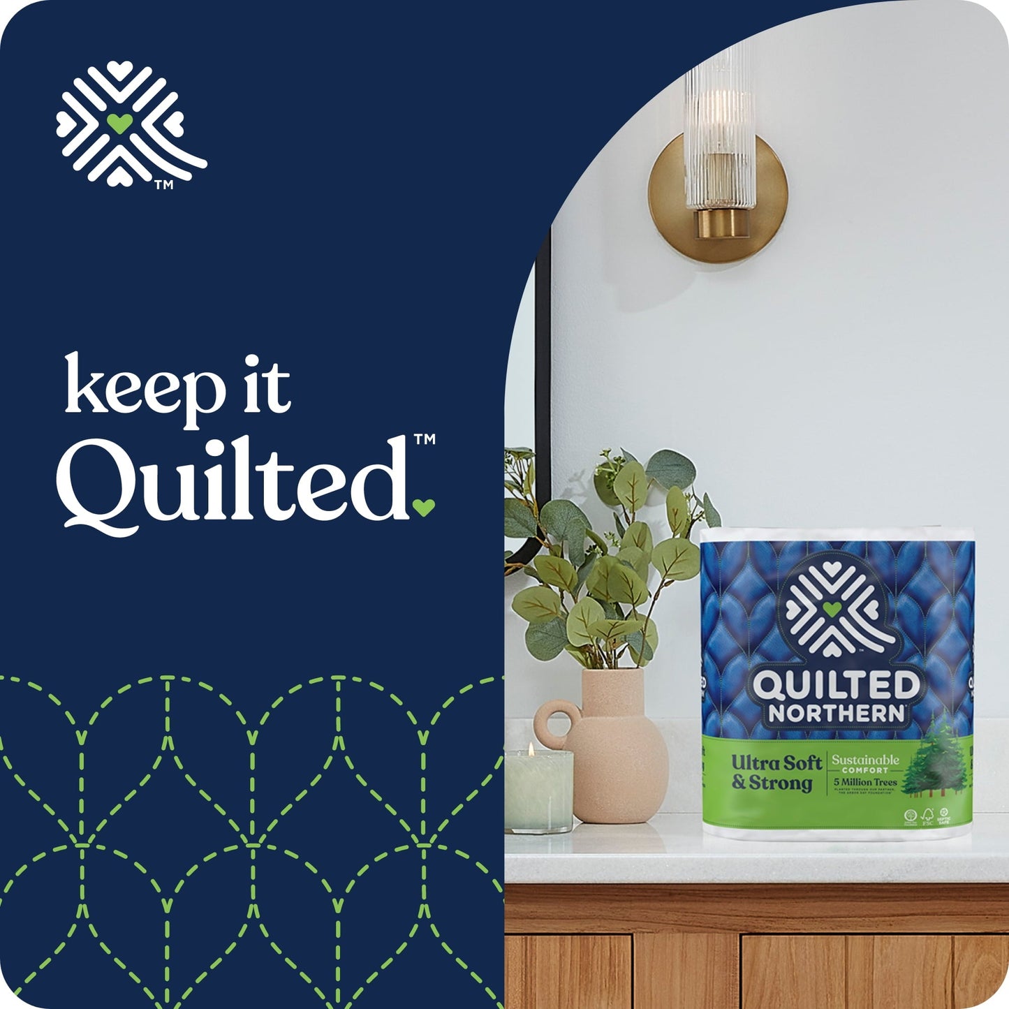 Quilted Northern Ultra Soft & Strong 18 Mega Rolls, 5X Stronger*, Premium Soft Toilet Paper