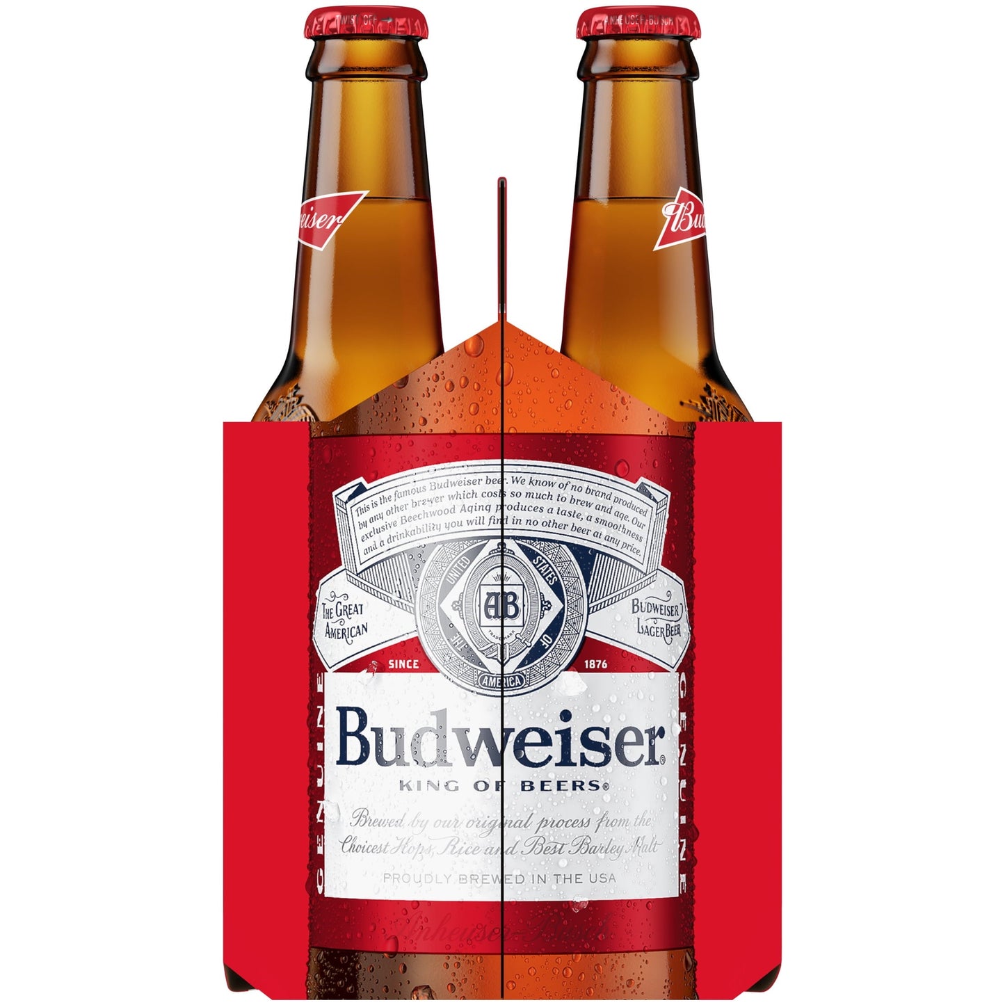 Budweiser Beer, 6 Pack Beer, 12 fl oz Glass Bottles, 5 % ABV, Domestic Lager