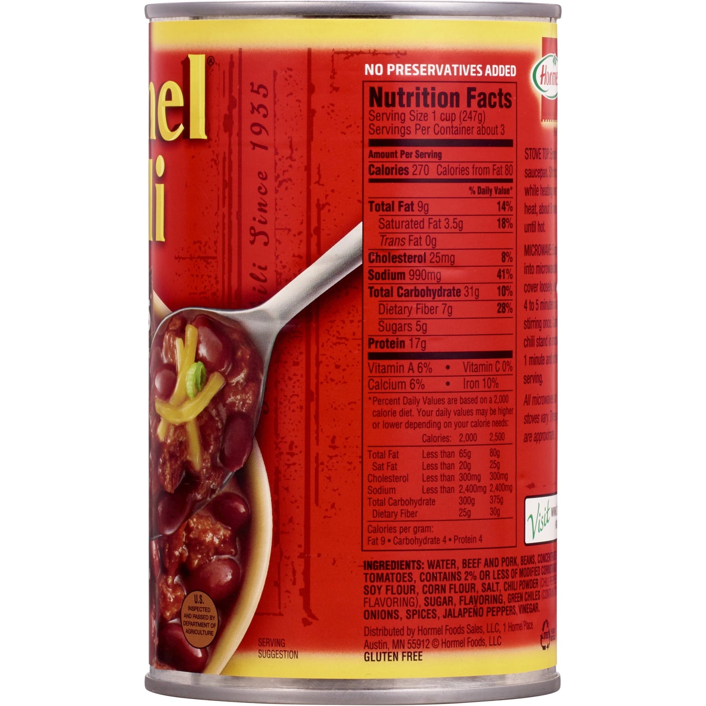 HORMEL Chili with Beans, 25 oz