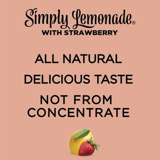 Simply Non GMO All Natural Strawberry Lemonade Juice, 52 fl oz Bottle