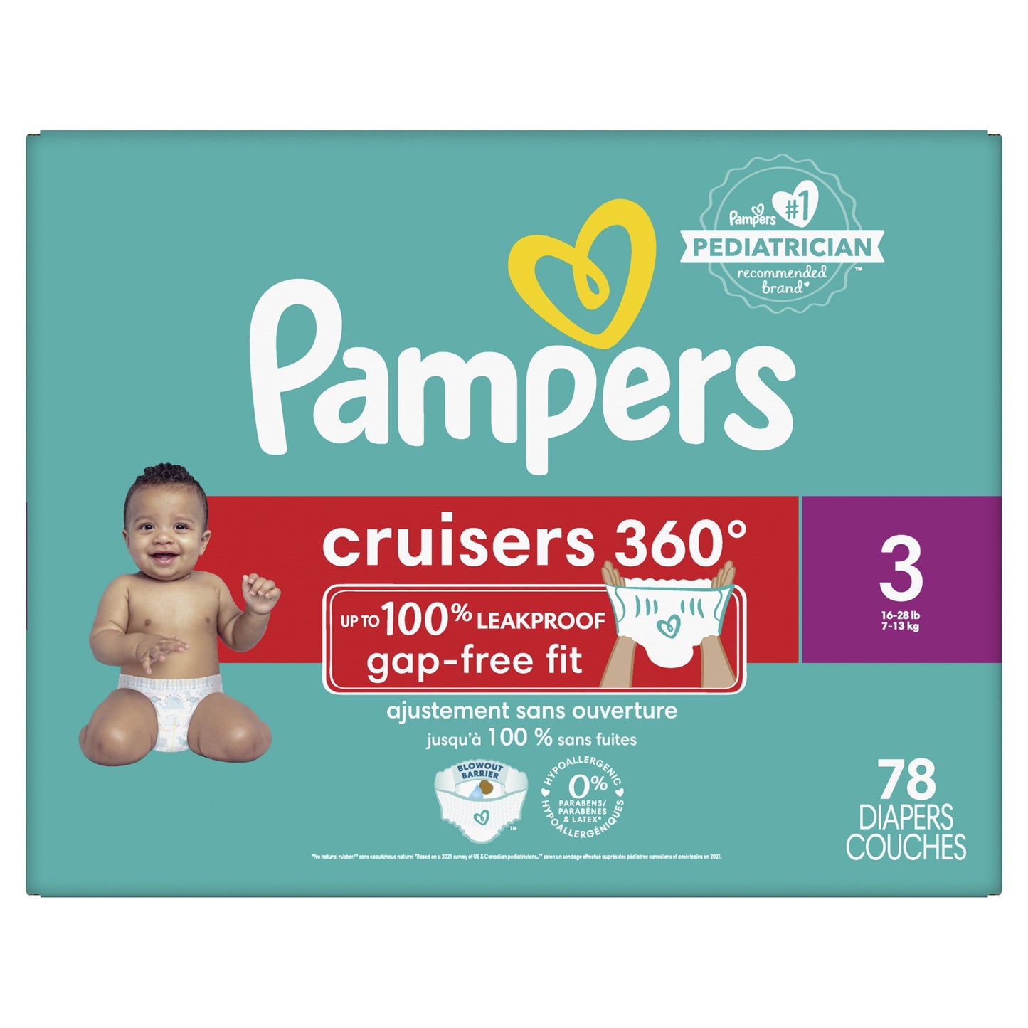 Pampers Cruisers 360 Diapers Size 3, 78 Count (Select for More Options)