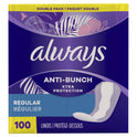 Always Anti-Bunch Xtra Protection Daily Liners Regular Length, 100 Ct