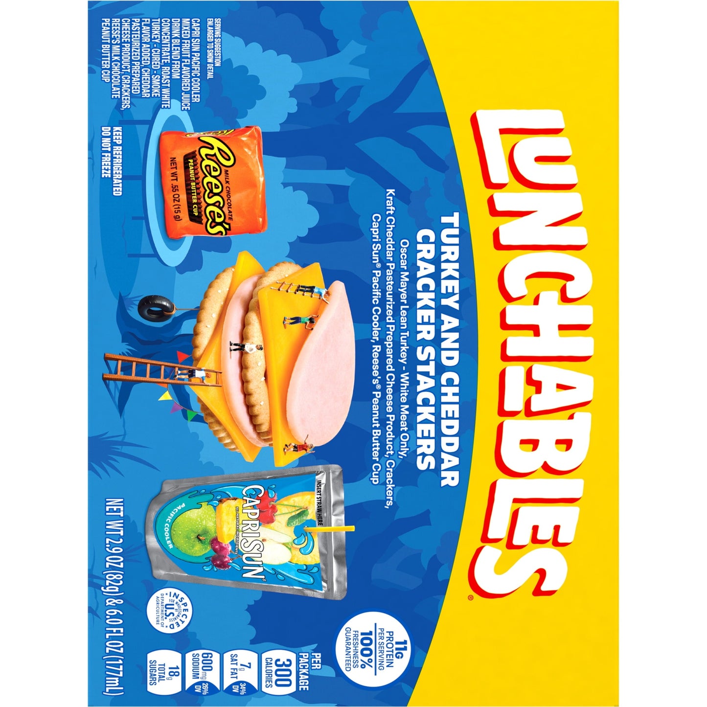 Lunchables Turkey & Cheddar Cheese Cracker Stackers Kids Lunch Meal Kit, 8.9 oz Box