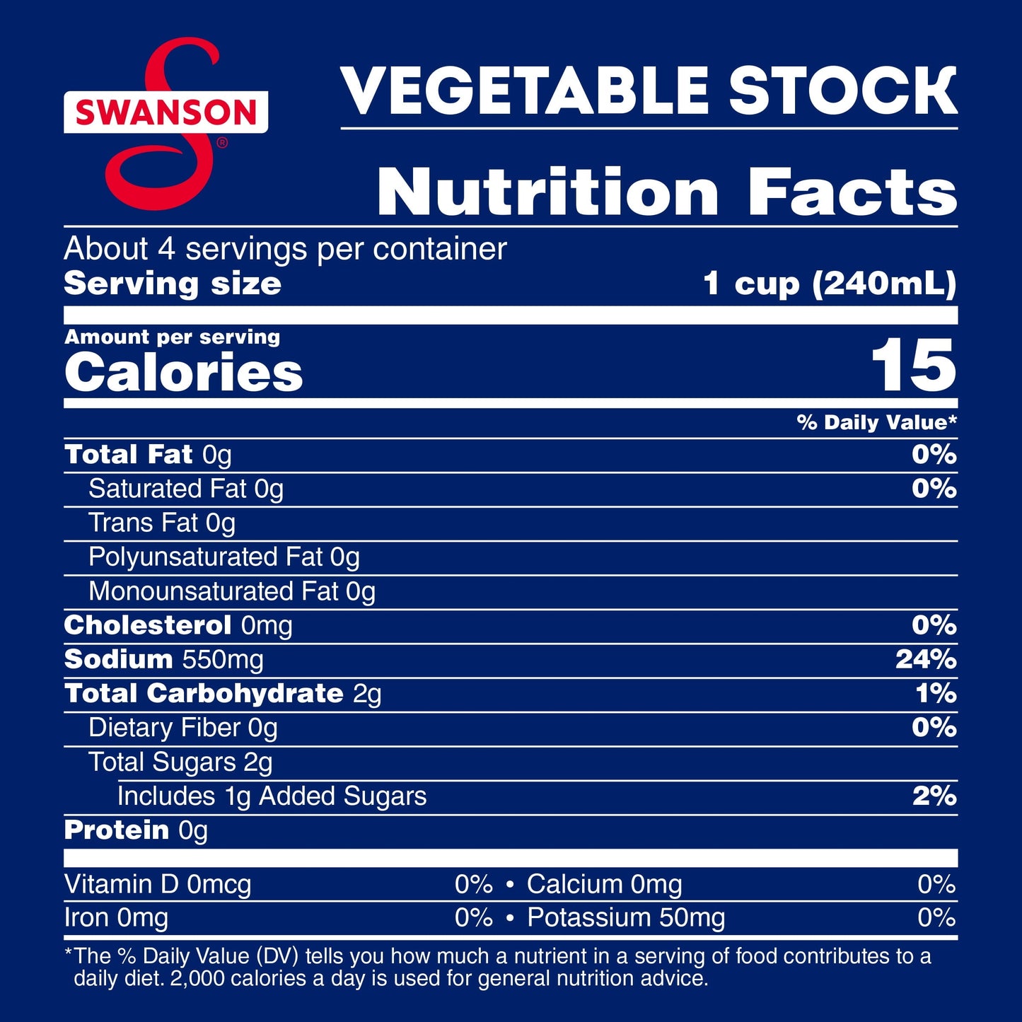 Swanson 100% Natural, Gluten-Free Vegetable Stock, 32 oz Carton