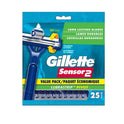 Gillette Sensor2 Pivoting Head Men's Disposable Razors, Blue, 25 Count