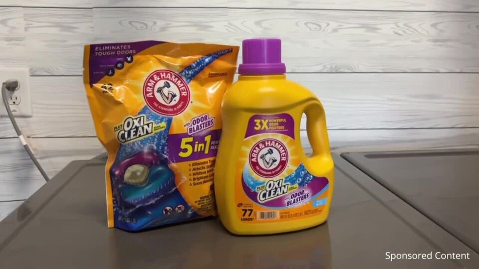 ARM & HAMMER Plus OxiClean with Odor Blasters 5-in-1 Fresh Burst Laundry Detergent Power Paks, 42 Count Bag