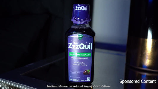 Vicks ZzzQuil Night Pain, over-the-Counter Sleep Aid Non-Habit Forming, Midnight Berry, 24 fl oz