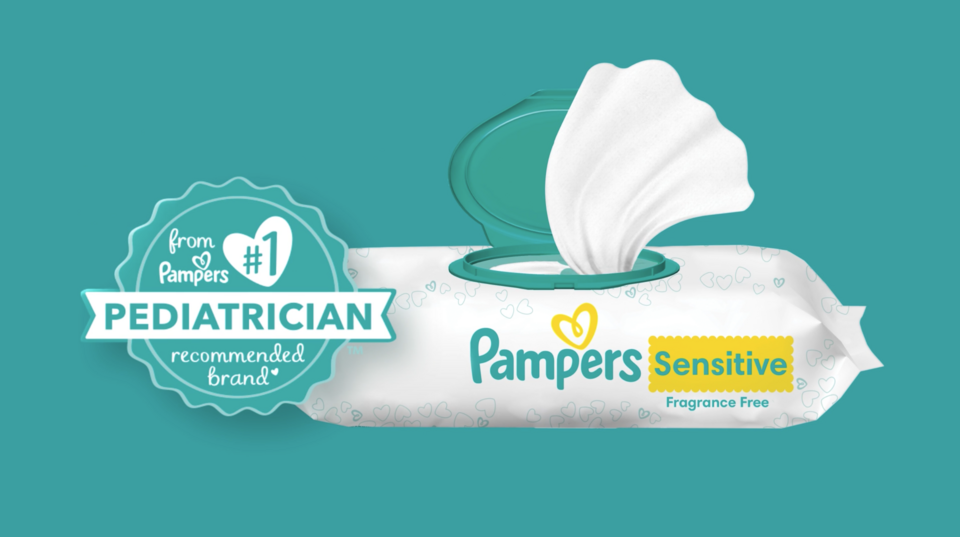 Pampers Sensitive Baby Wipes 8X Flip-Top Packs 672 Wipes